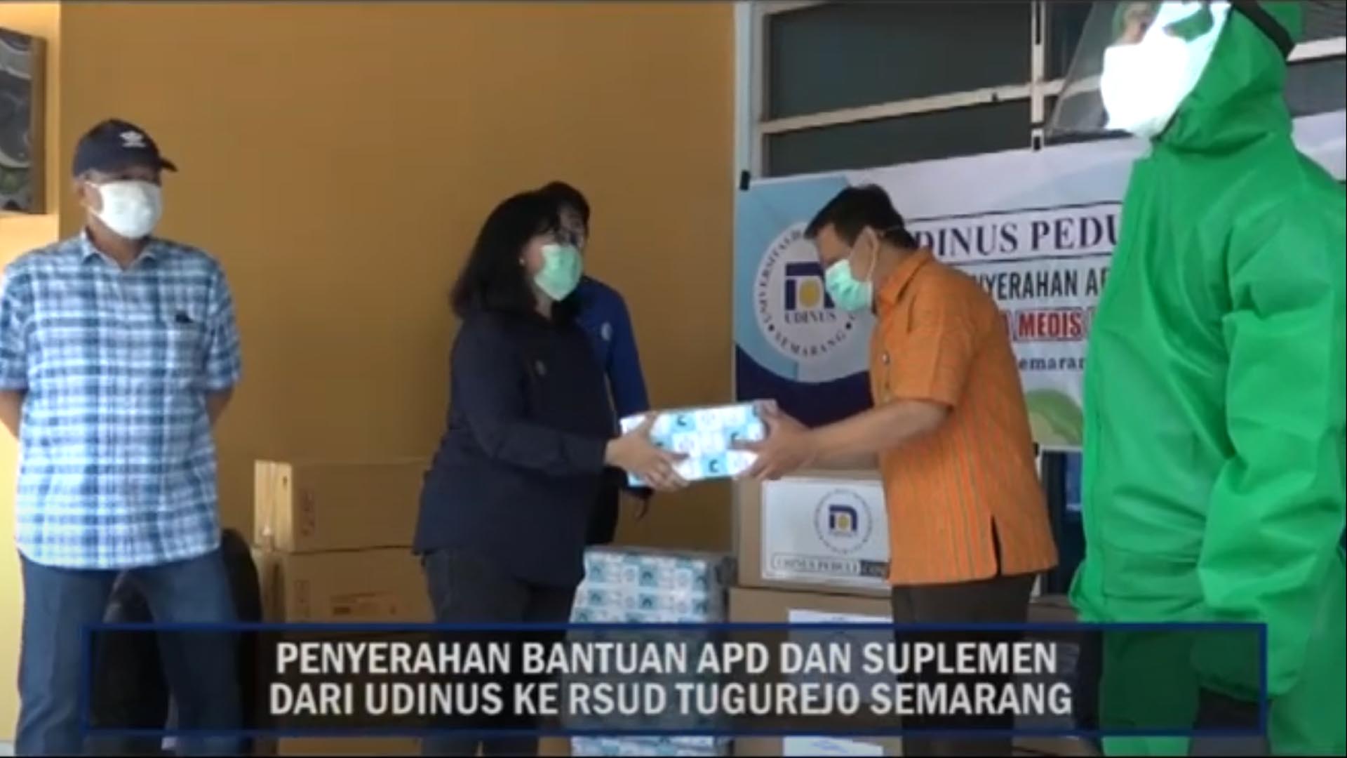 UDINUS SERAHKAN APD DAN SUPLEMEN BAGI TENAGA MEDIS RS TUGUREJO SEMARANG