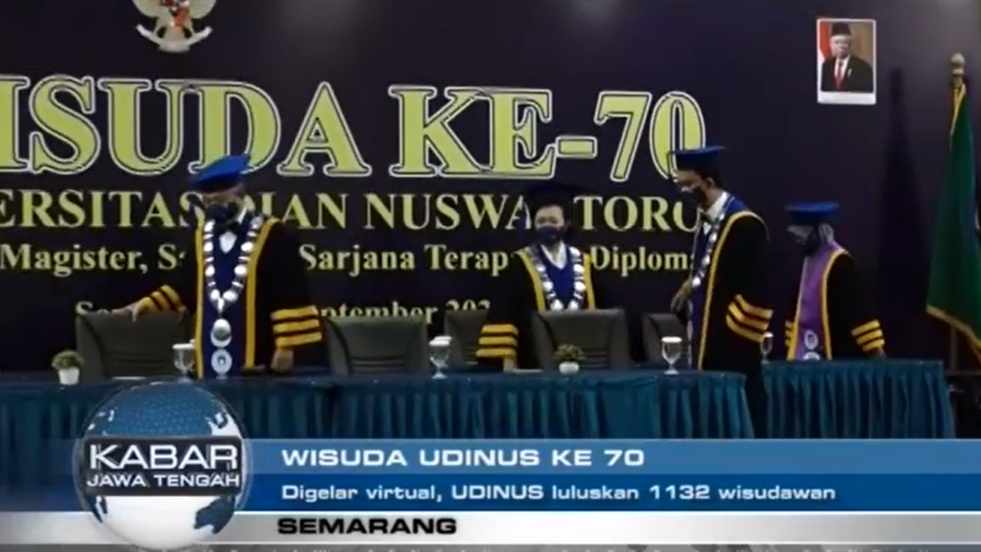 WISUDA KE 70 DIGELAR VIRTUAL, UDINUS LULUSKAN 1132 WISUDAWAN