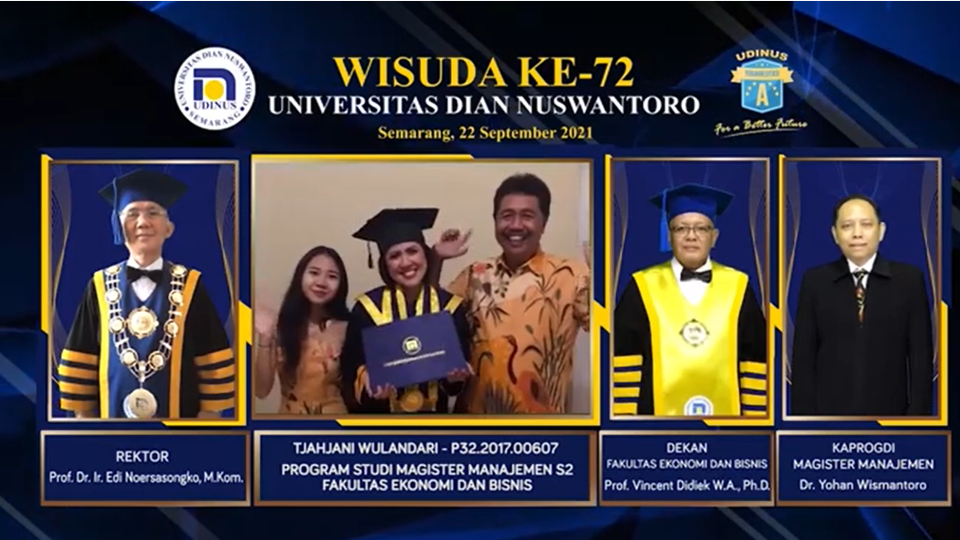 WISUDA KE-72 UDINUS - PROGRAM STUDI MAGISTER MANAJEMEN